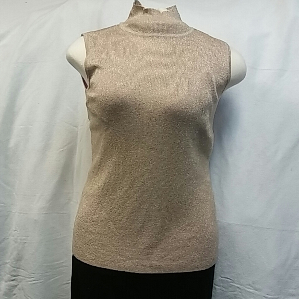 Chico's- Sz 2 - beige/gold - sleeveless